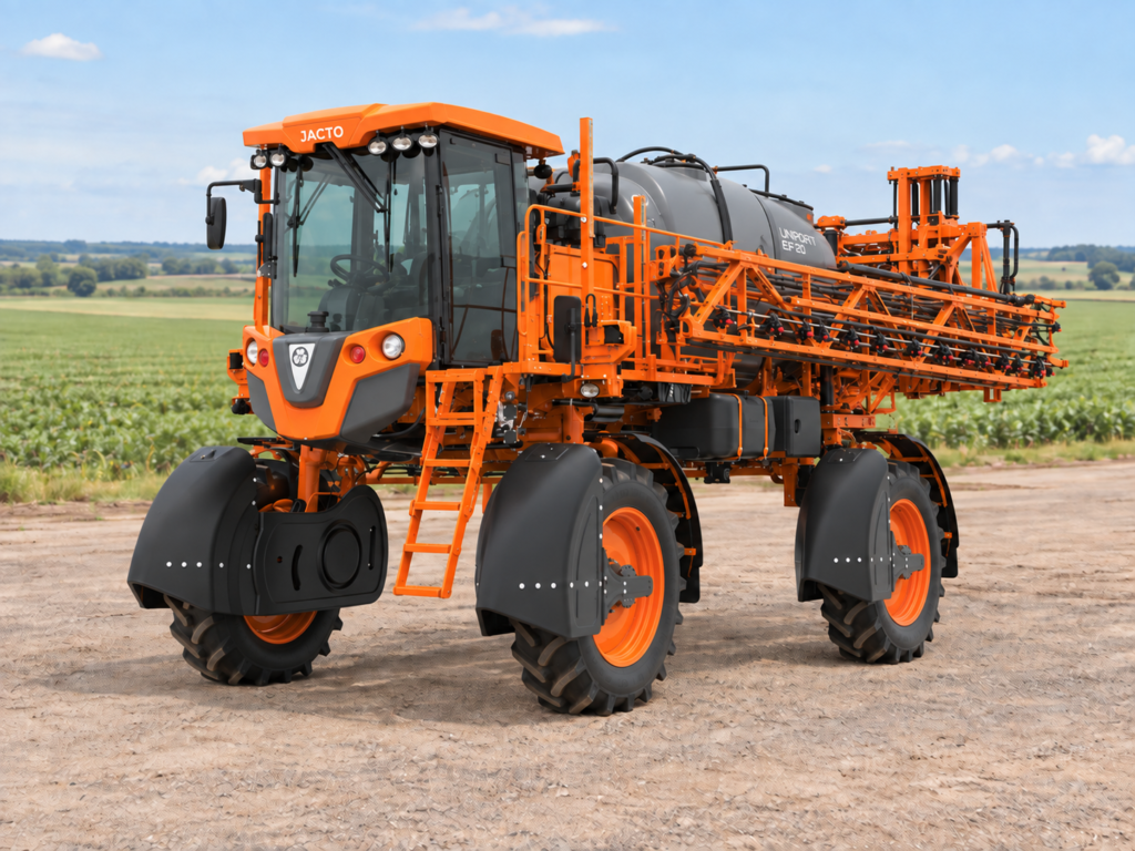 Pulverizador autopropelido Jacto em cenário agrícola